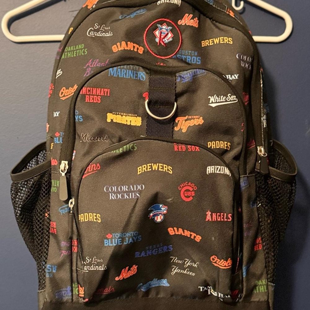 Pottery Barn Teen Black MLB Logo Backpack Baseball & Lunch Box Set